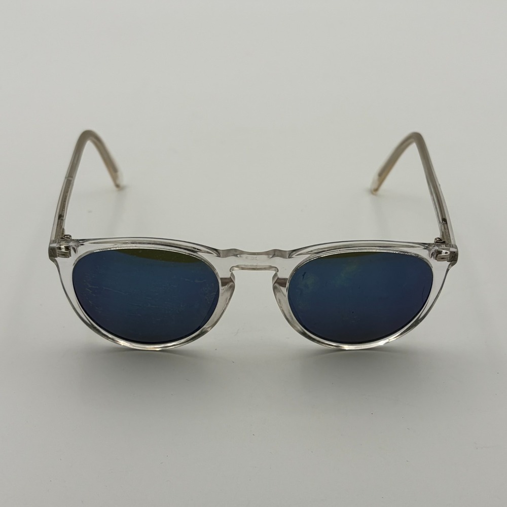 Warby Parker Glasses Frames Clear Silver Round Haskell Frame Only